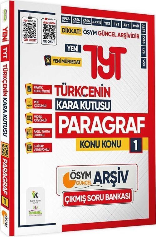 2025 YKS-TYT Türkçenin Kara Kutusu PARAGRAF 1 KONU KONU ÖSYM Çıkmış Soru Bankası Video/PDF Çözümlü