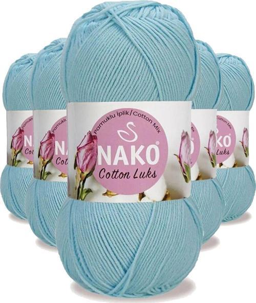 5 Adet Cotton Lüks Yelek Tunik Kazak Bluz Hırka İpi Yünü Buz Mavi 97564