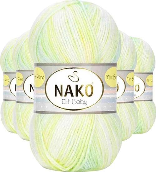 5 Adet Mini Batik Bebe El Örgü Ipi Sarı Yeşil 32424