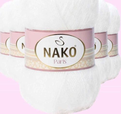 5 Adet Paris El Örgü Ipi Yünü Beyaz 208