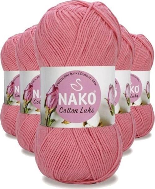 5 Adet Cotton Lüks Yelek Tunik Kazak Bluz Hırka İpi Yünü Gül Pembe 97551