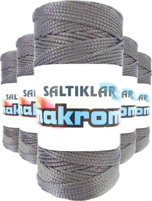 5 Adet Polyester Makrome İpi 423 Gri 100 Gr
