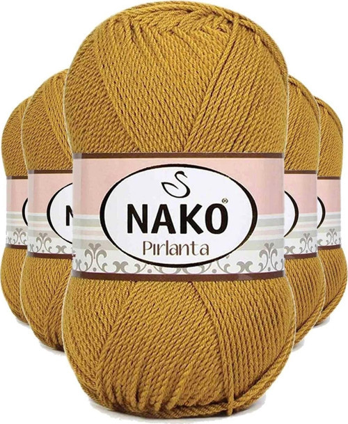 5 Adet Pırlanta Amigurumi El Örgü İpi Yünü Altın 6706 - Cbt5265-2684
