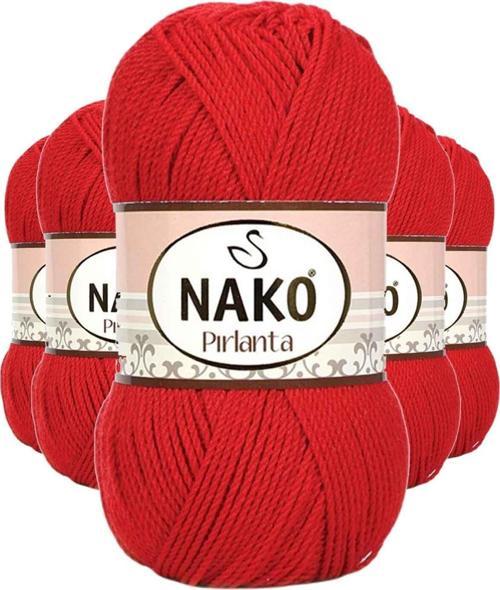 5 Adet Pırlanta Amigurumi El Örgü İpi Yünü Gelincik Kırmızı 6741