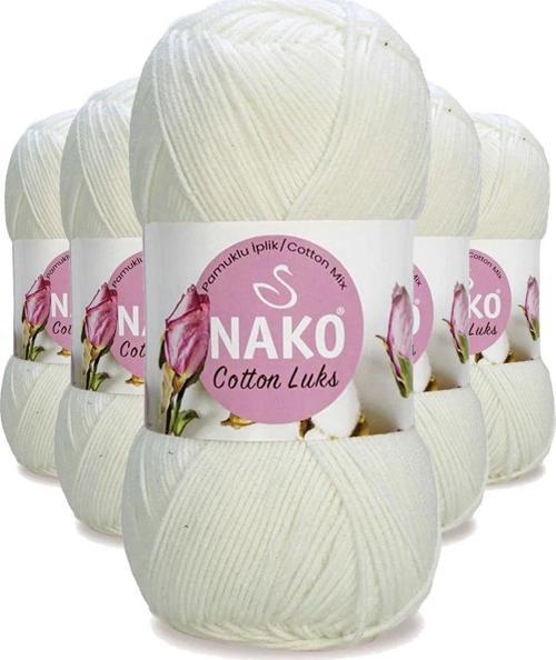 5 Adet Cotton Lüks Yelek Tunik Kazak Bluz Hırka İpi Yünü Süt Beyaz 97570