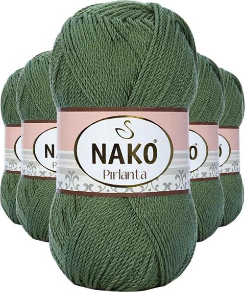 5 Adet Pırlanta Amigurumi El Örgü İpi Yünü Haki Yeşil 11253