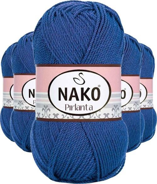 5 Adet Pırlanta Amigurumi El Örgü Ipi Yünü Koyu Mavi 10084