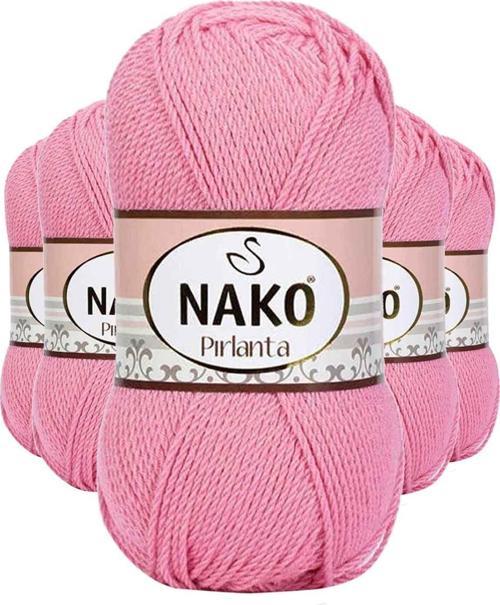 5 Adet Pırlanta Amigurumi El Örgü İpi Yünü Pembe 6740