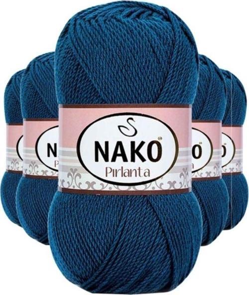 5 Adet Pırlanta Amigurumi El Örgü İpi Yünü Petrol Mavi 10328