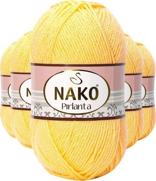 5 Adet Pırlanta Amigurumi El Örgü Ipi Yünü Saman Sarı 215