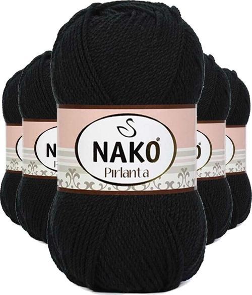 5 Adet Pırlanta Amigurumi El Örgü İpi Yünü Siyah 217