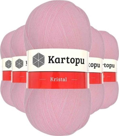 5 Adet Kristal Çift Katlı El Örgü Lif İpi Bebe Pembe K788