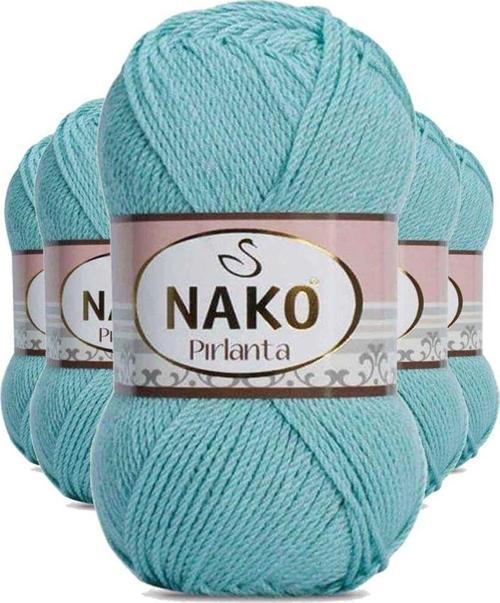 5 Adet Pırlanta Amigurumi El Örgü Ipi Yünü Su Yeşili 1297