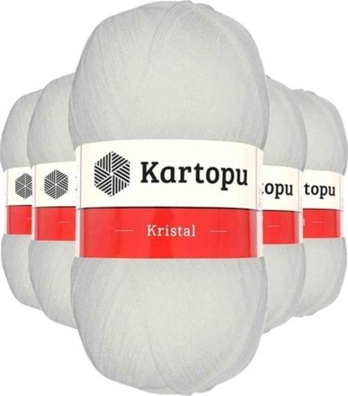 5 Adet Kristal Çift Katlı El Örgü Lif İpi Beyaz K010