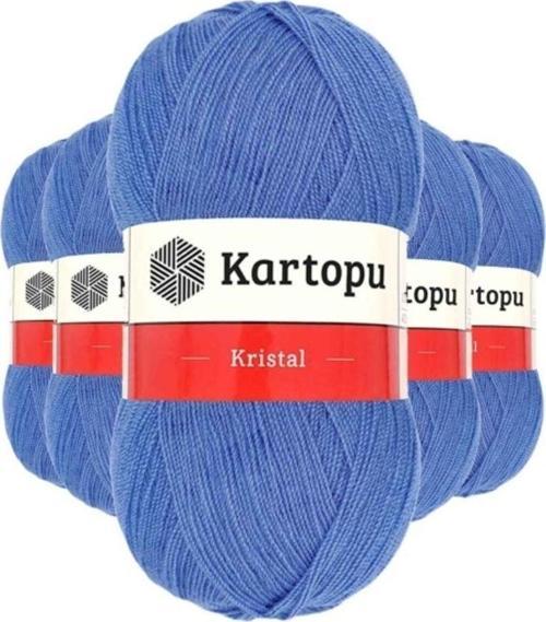 5 Adet Kristal Çift Katlı El Örgü Lif İpi Koyu Mavi K535