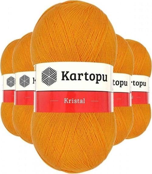 5 Adet Kristal Çift Katlı El Örgü Lif İpi Portakal K312