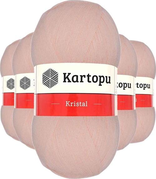 5 Adet Kristal Çift Katlı El Örgü Lif İpi Somon K223