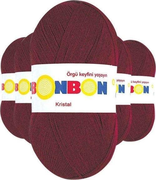 5 Adet Kristal El Örgü Lif Ipi Bordo 98220