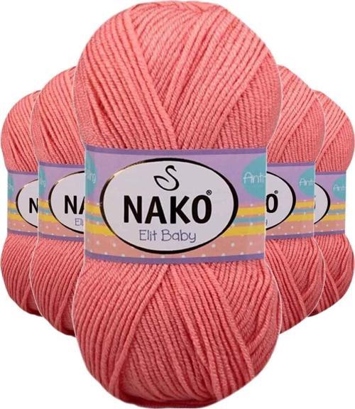 5 Adet Elite Baby El Örgü İpi Tüylenmeyen Bebek Yünü Somon 1469