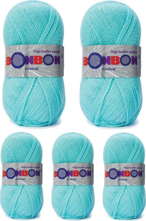 5 Adet Festival Simli Örgü İpi Yünü Renk No:203