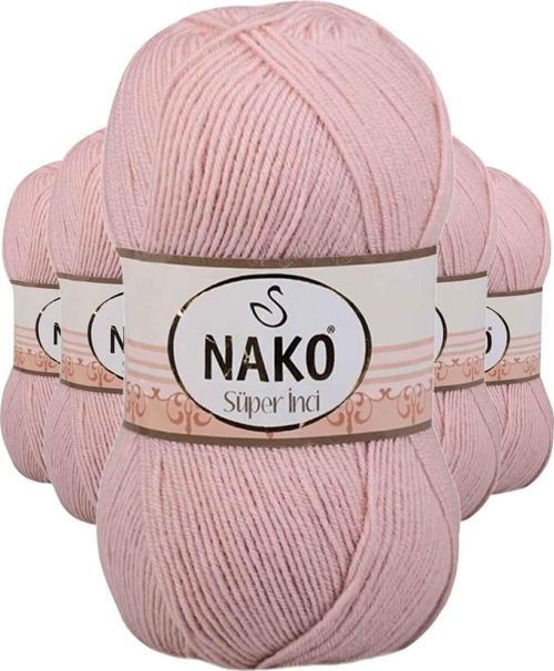 5 Adet Süper Inci El Örgü Ipi 100 Gr Açık Pudra 1479