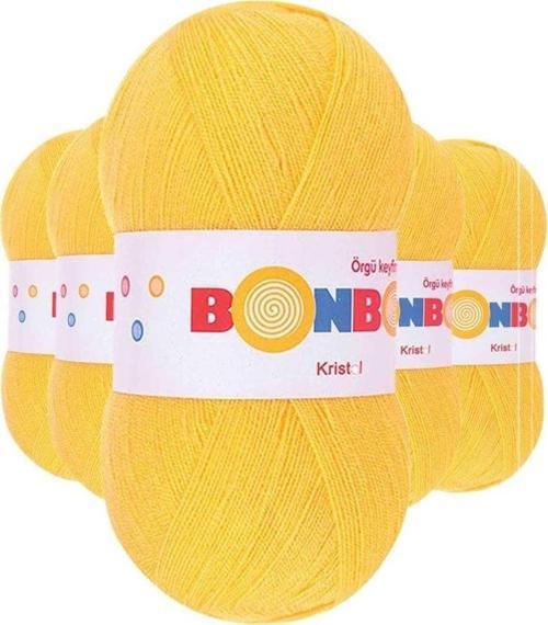 5 Adet Kristal El Örgü Lif Ipi Sarı 98217