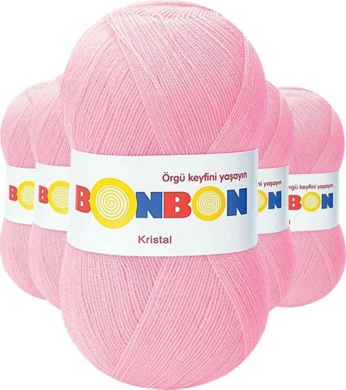 5 Adet Kristal El Örgü Lif İpi Şeker Pembe 98588