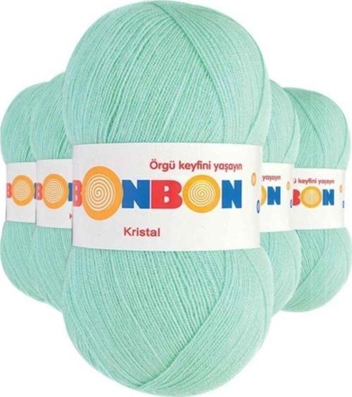 5 Adet Kristal El Örgü Lif İpi Su Yeşili 98329
