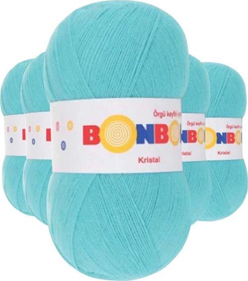 5 Adet Kristal El Örgü Lif Ipi Turkuaz 98238