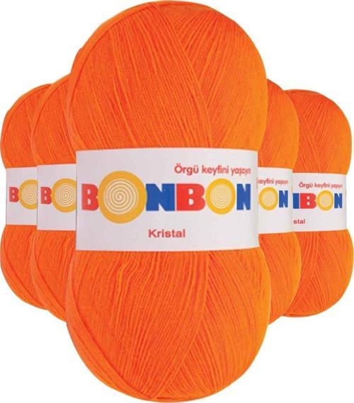 5 Adet Kristal El Örgü Lif İpi Turuncu 98215