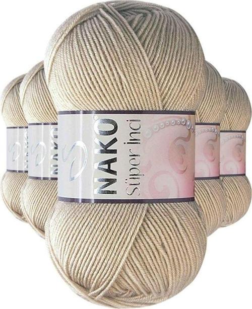 5 Adet Süper İnci El Örgü İpi 100 Gr Kese Kağıdı 1199