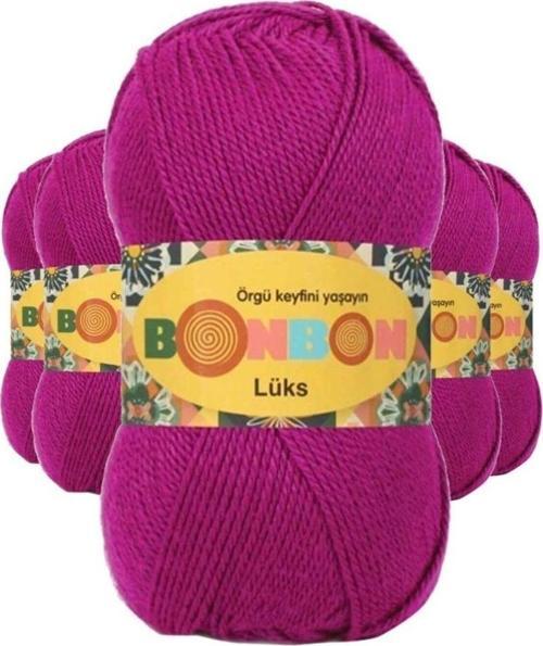 5 Adet Lüks Patik İpi Yünü Fuşya 98403