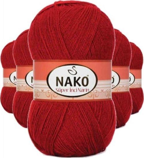 5 Adet Süper Inci El Örgü Ipi 100 Gr Koyu Kırmızı 1175