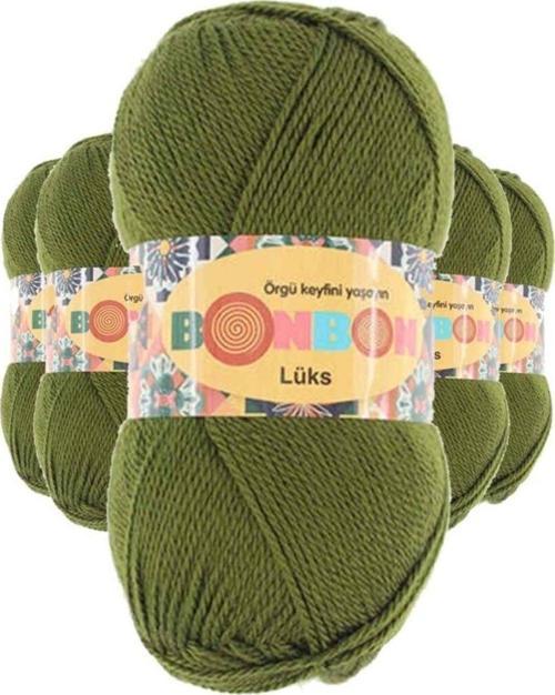 5 Adet Lüks Patik İpi Yünü Haki 98686