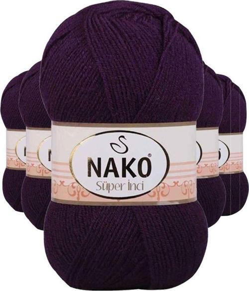 5 Adet Süper Inci El Örgü Ipi 100 Gr Mor 3260