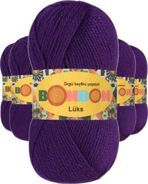 5 Adet Lüks Patik Ipi Yünü Mor 98290