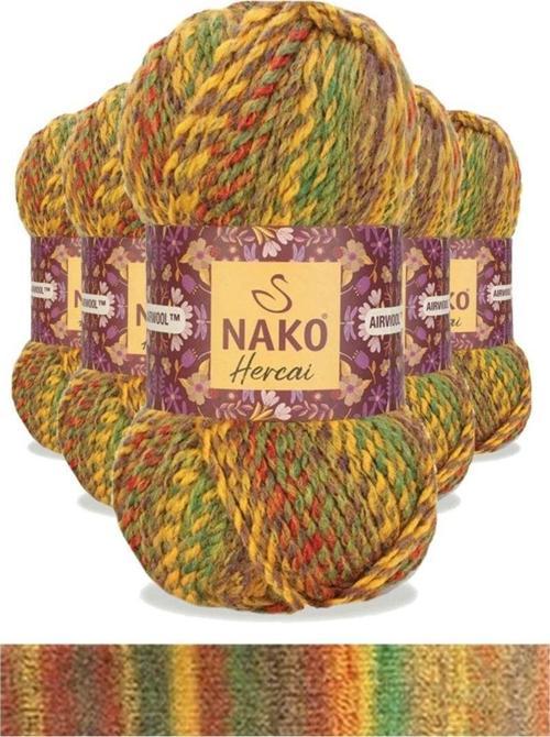 5 Adet Hercai Ebruli Hırka Kazak Atkı Bere El Örgü İpi Yünü 7252