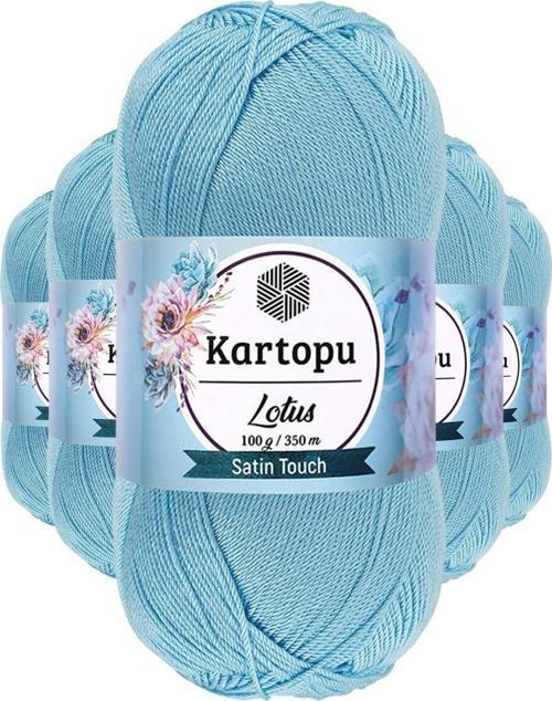 5 Adet Lotus Bikini Büstiyer Bluz Örgü İpi K537 Bebe Mavi