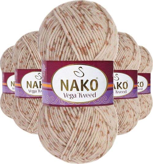 5 Adet Vega Tweed Premium Akrilik El Örgü Ipi Yünü No: 35032