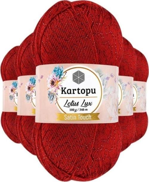 5 Adet Lotus Lux Bikini Büstiyer Bluz Simli Örgü İpi K165 Kırmızı