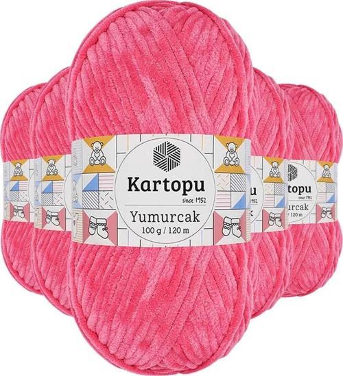 5 Adet Yumurcak Kadife El Örgü İpi Pembe K798 - Hps6392-1379