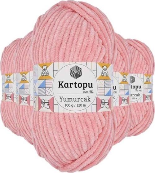 5 Adet Yumurcak Kadife El Örgü İpi Pudra K777