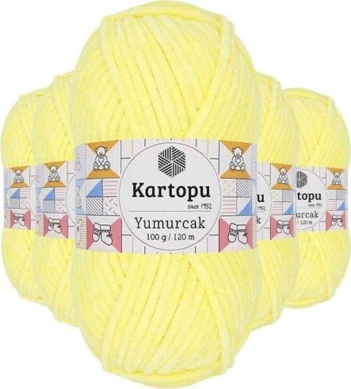 5 Adet Yumurcak Kadife El Örgü İpi Sarı K333
