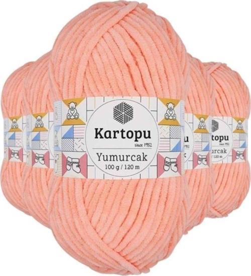 5 Adet Yumurcak Kadife El Örgü İpi Somon K218