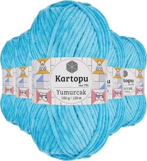 5 Adet Yumurcak Kadife El Örgü İpi Turkuaz K515