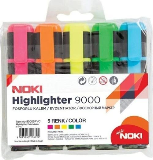 Noki Pastel Fosforlu Kalem 5'Li Pvc
