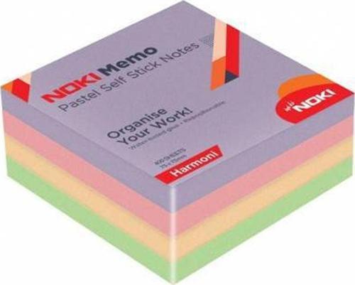 Noki Yapışkanlı Küp Not 75X75 400 Yaprak Pastel Harmoni
