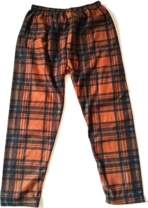 Unisex Polar Pijama Altı Termal Özellikli Ekose Desenli Büyük Beden Ev Giyim Cepsiz