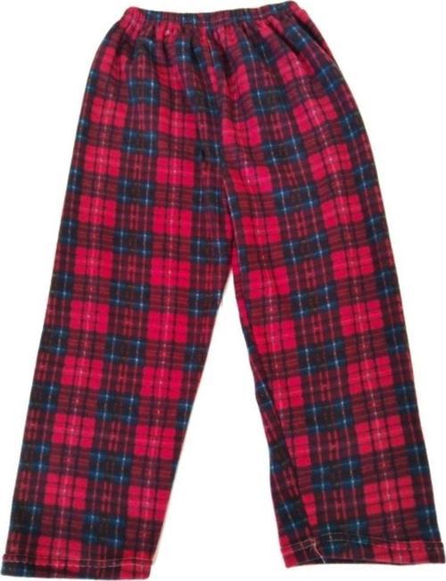 Unisex Polar Pijama Altı Termal Özellikli Kırmızı Ekose Desenli Ev Giyim Cepsiz