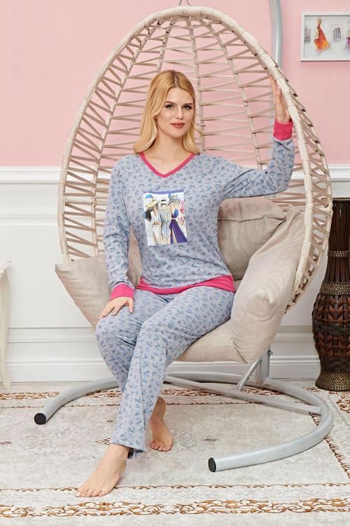 Uzun Kollu Pijama Takımı Model No 7588